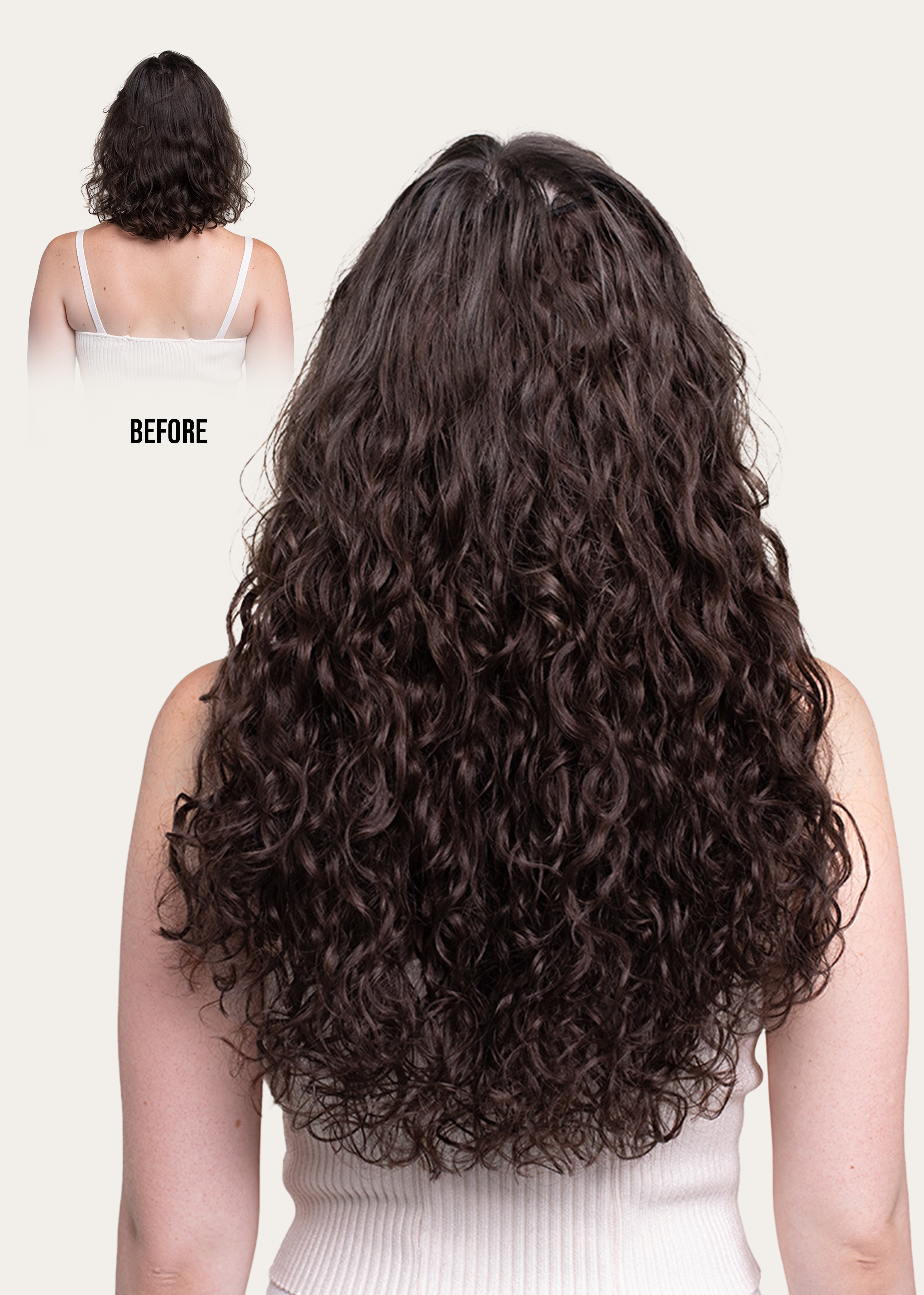Neutral Dark Brown Spiral Clip In Hair Extensions